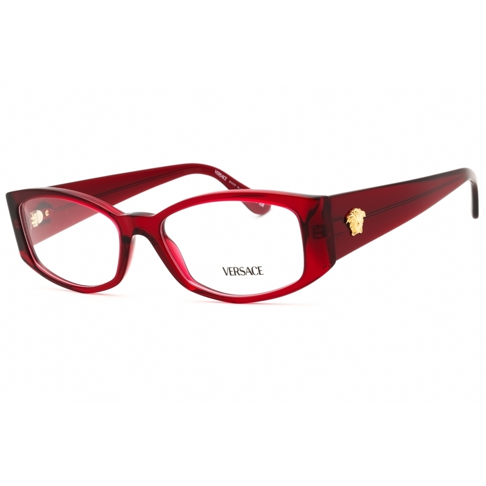 NWT Versace VE3343 Transparent Burgundy Oval 54mm Eyeglasses